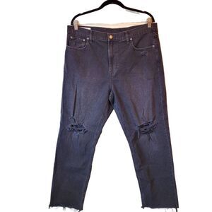 Gap Women's Black Denim Cheeky Straight High Rise Jeans Size 33/16